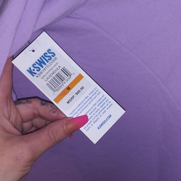 Lavender and silver Kswiss cropped hoodie - Picture 3 of 4
